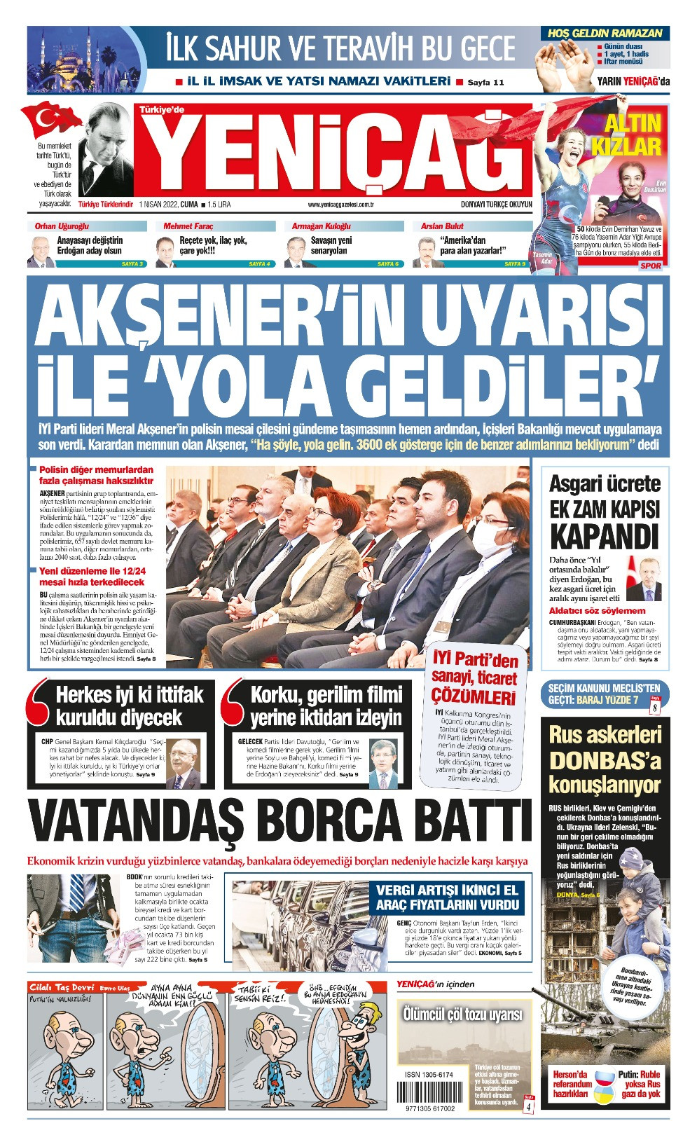 Akşener'in yola getiren uyarısı: Yeniçağ manşete taşıdı - Resim : 1