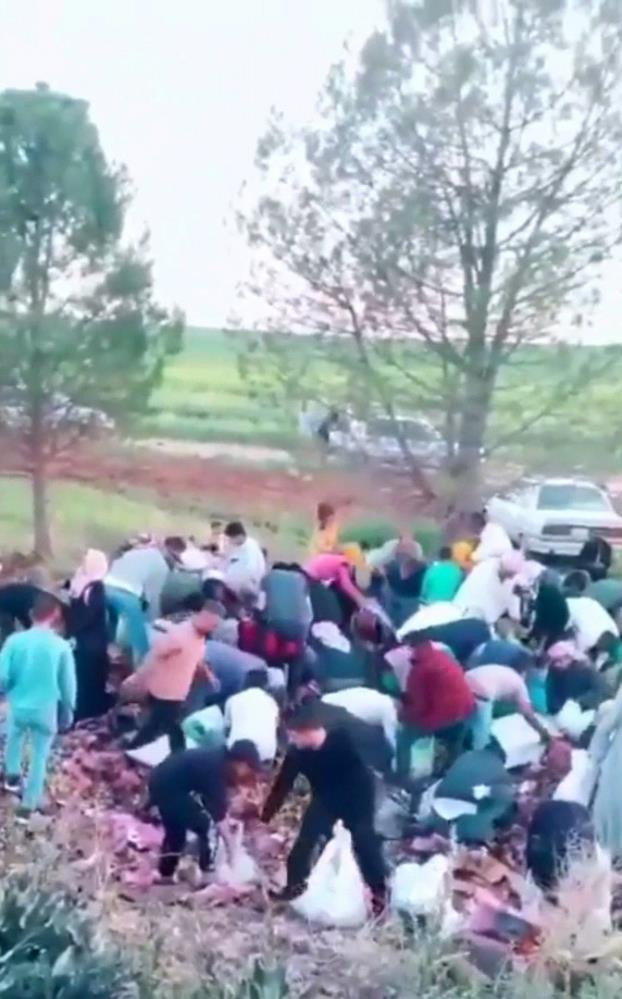 Kaza yapan şoför can çekişirken bayram şekerleri yağmalandı - Resim : 1