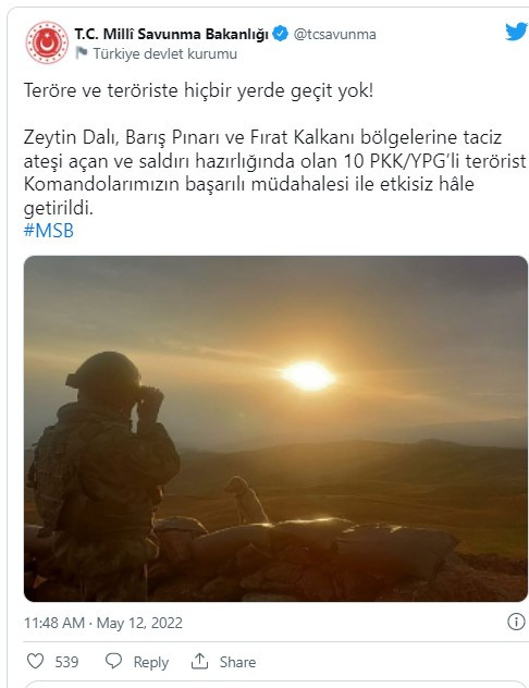 MSB: 10 terörist etkisiz hale getirildi - Resim : 1