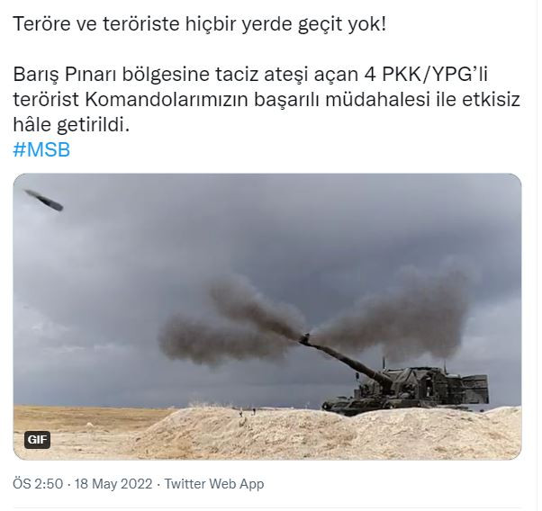 MSB açıkladı. 4 terörist etkisiz hale getirildi (18 Mayıs 2022) - Resim : 1