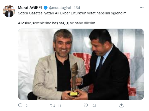 Gazeteci Ali Ekber Ertürk hayatını kaybetti - Resim : 1