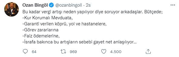 Ozan Bingöl vergilerin nereye gittiğini tek tek sıraladı - Resim : 1