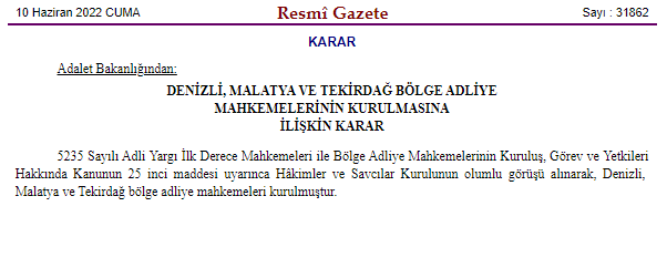 3 ilde istinaf mahkemeleri kuruldu - Resim : 1