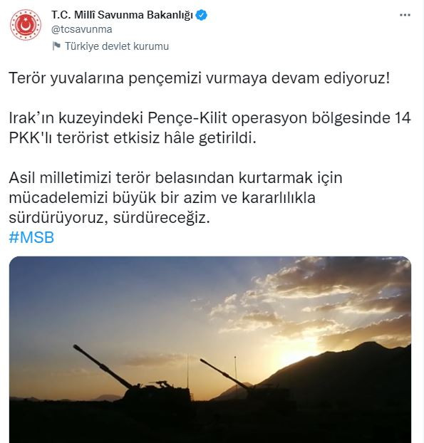 MSB açıkladı. 14 terörist etkisiz hale getirildi - Resim : 1