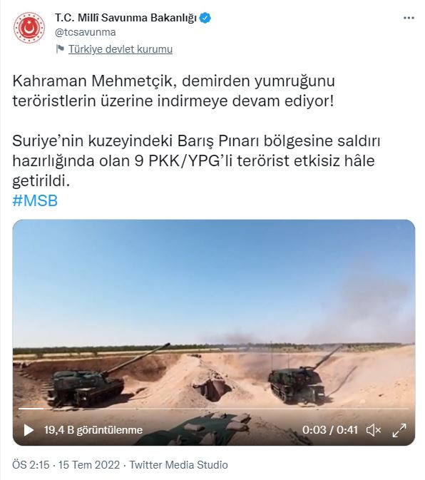 MSB duyurdu! 9 terörist etkisiz hale getirildi… - Resim : 1