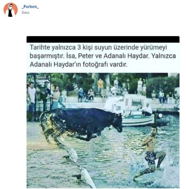 Unutulmaz kurban bayramı fotoğrafı. Tarihte su üstünde sadece 3 kişi yürümüştü: Hz. İsa, Aziz Petrus, Adanalı Haydar. Sadece Adanalı Haydar'ın fotoğrafı vardır - Resim : 2