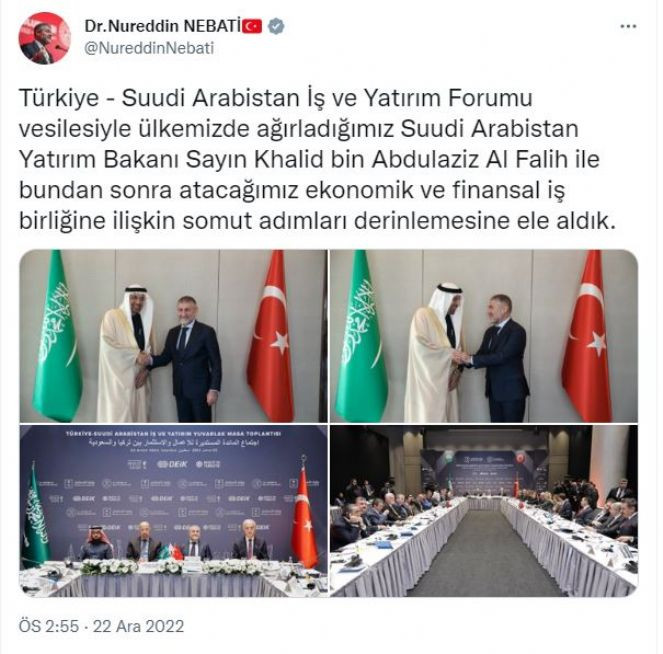 Nebati, Suudi Arabistan Yatırım Bakanı el-Falih ile görüştü - Resim : 1
