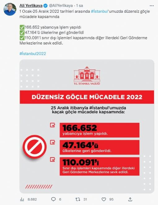 İstanbul Valisi Yerlikaya'dan düzensiz göçle mücadele açıklaması - Resim : 1