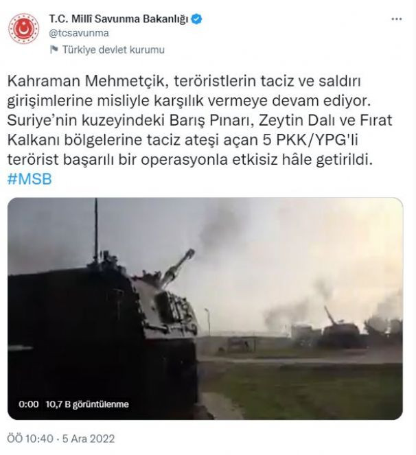 MSB duyurdu! 5 terörist etkisiz hale getirildi - Resim : 1