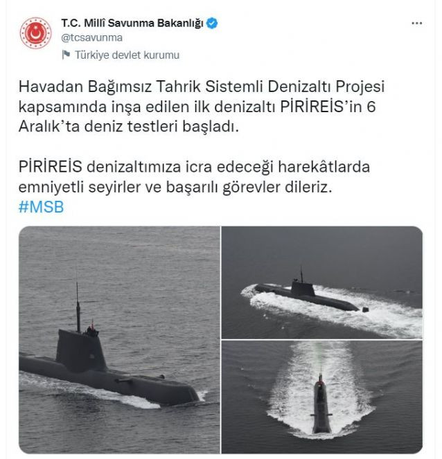 Milli Savunma Bakanlığı duyurdu: Piri Reis denizaltısı testlere başladı - Resim : 4