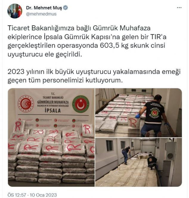 İpsala'da 603 kilo 500 gram uyuşturucu ele geçirildi - Resim : 1