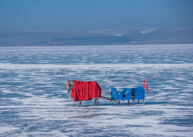Kars ve Ardahan'da göletler, çeşmeler, kaldırımlar buz tuttu - Resim : 4