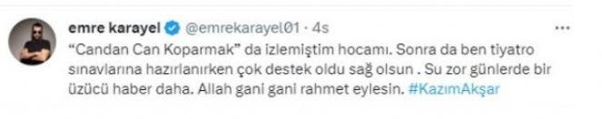 Usta sanatçı Kazım Akşar'ın ani ölümü sanat dünyasını yasa boğdu. Paylaşımlar peş peşe geldi - Resim : 4