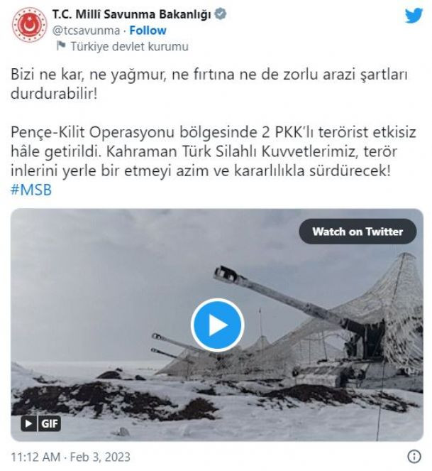 MSB duyurdu! 2 PKK'lı terörist etkisiz hale getirildi (03 Şubat 2023) - Resim : 1