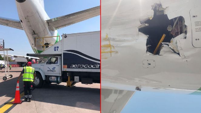 Kamyonla koskoca uçağa böyle çarptı - Resim : 1