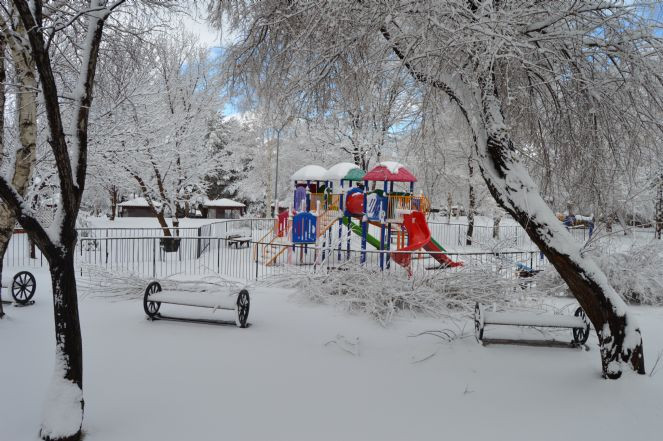 Erzurum'a bahar değil kar geldi. Kent beyaza büründü - Resim : 4
