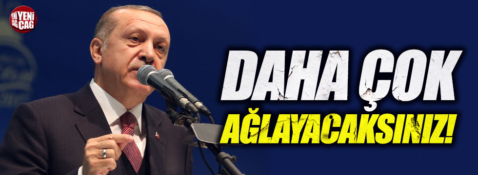 Erdoğan'dan AP'ye, "Daha çok ağlayacaksınız"