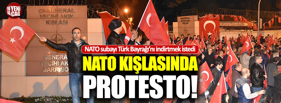 NATO kışlası önünde protesto