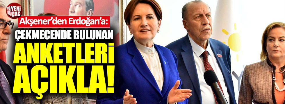 Akşener'den Erdoğan'a: "Çekmecende bulunan anketleri açıkla"