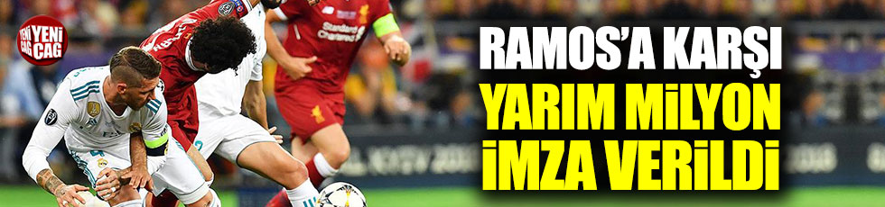 Salah'ı sakatlayan Ramos için yarım milyon imza