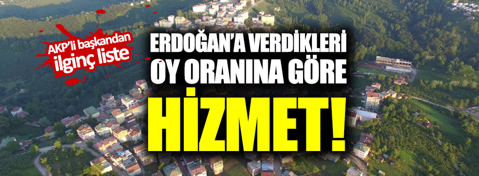 Belediye Erdoğan'ın oy oranına göre yol yapacak