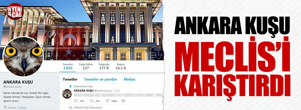 'Ankara Kuşu' adlı Twitter hesabı Meclis'i karıştırdı