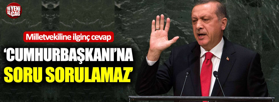 "Cumhurbaşkanı'na soru soramazsınız"