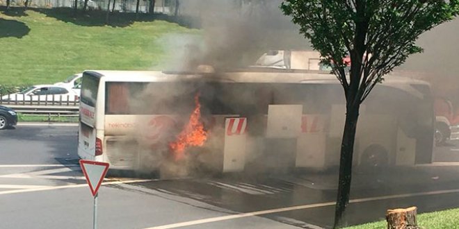 Esenler’de yolcu otobüsünde yangın