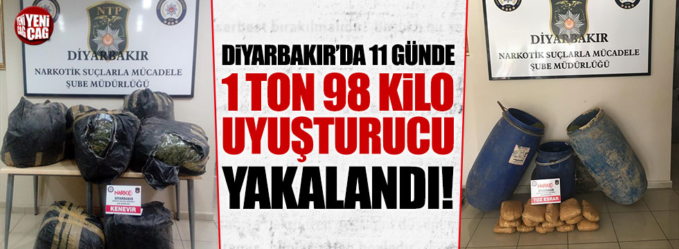 Diyarbakır'da 1 ton 98 kilogram esrar ele geçirildi
