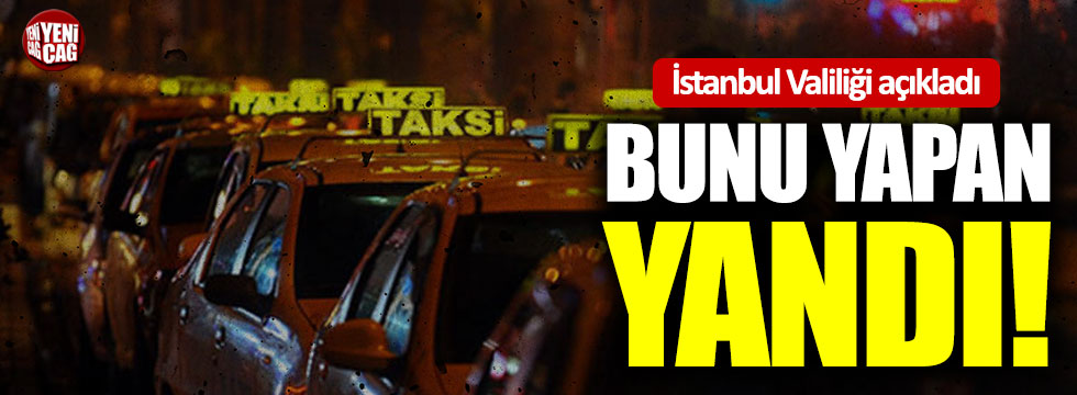 İstanbul Valiliği'nden ticari taksi açıklaması