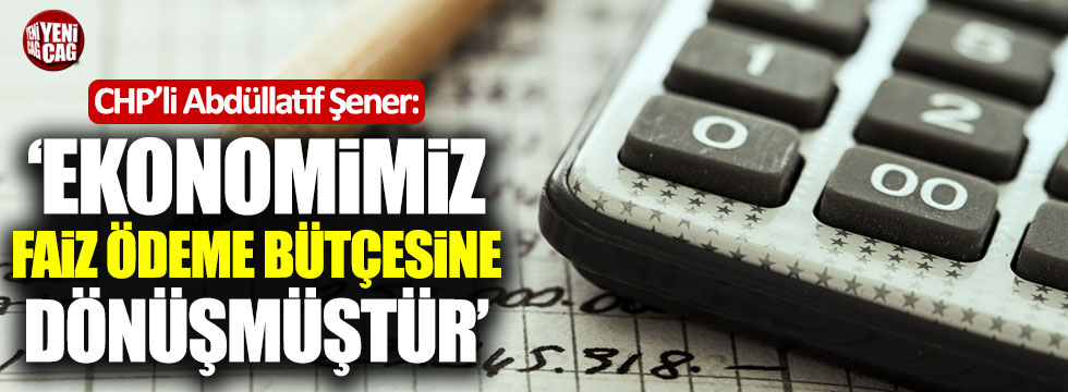 CHP'li Abdüllatif Şener: "Ekonomi faiz ödeme bütçesine dönüştü"