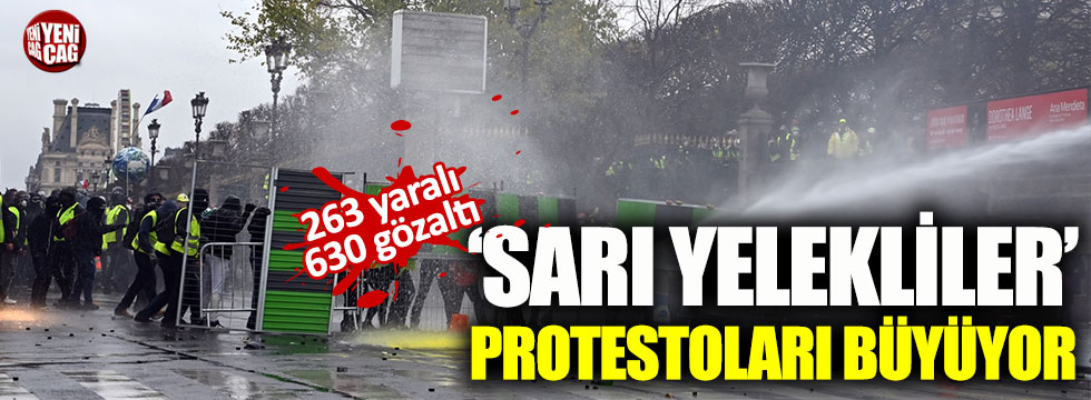 ‘Sarı yelekliler’ protestoları büyüyor: 630 gözaltı