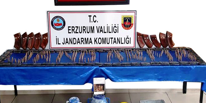 Erzurum'da PKK'lı teröristlere ait mühimmat ele geçirildi