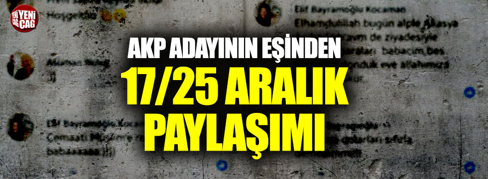 AKP adayının eşinden şok paylaşım