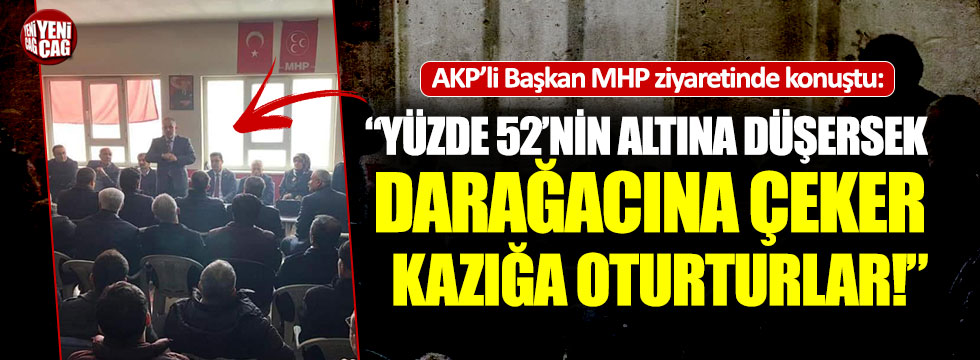 AKP'li Başkan: "Yüzde 52'nin altına düşersek darağacına çeker, kazığa oturturlar"
