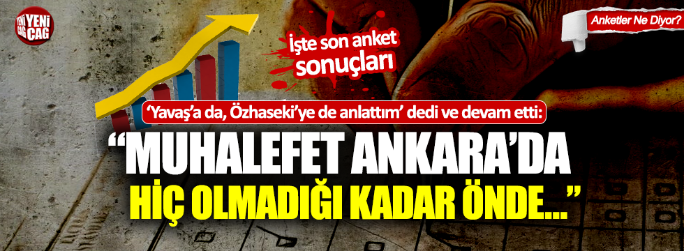 Son anket sonuçları... "Mansur Yavaş'a da, Mehmet Özhaseki'ye de anlattım"