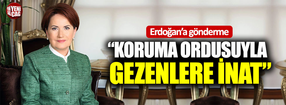 Meral Akşener'den Erdoğan'a gönderme: “Koruma ordusuyla gezenlere inat”