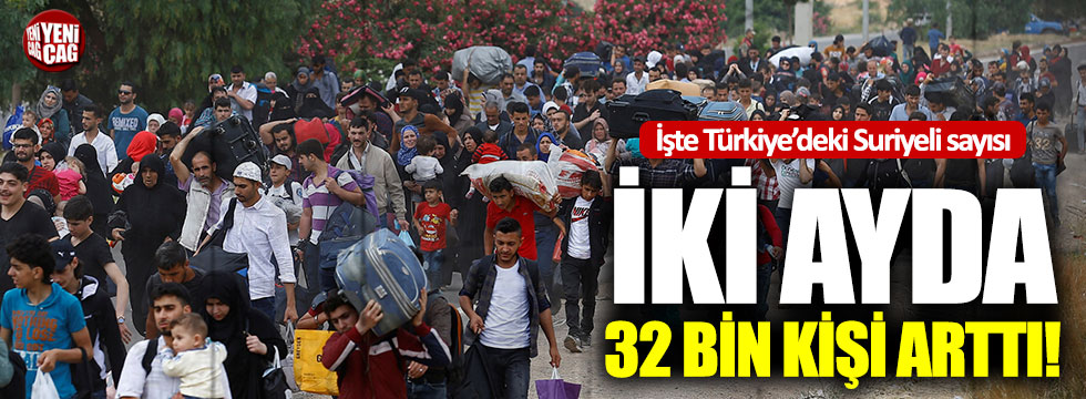 Türkiye’deki Suriyeli sayısı 32 bin kişi arttı