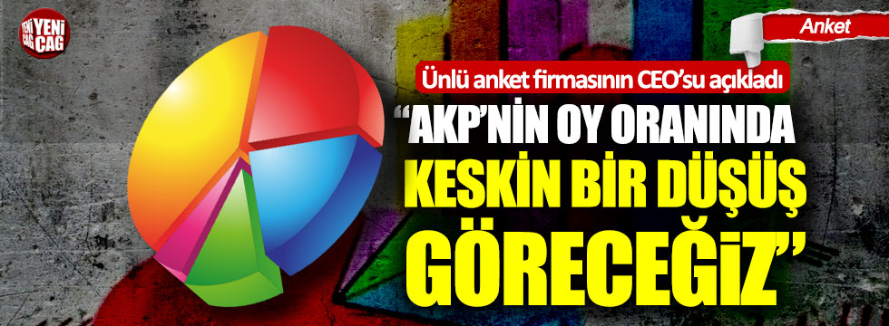 Ünlü anket firmasının CEO’su açıkladı: “AKP’nin oy oranında keskin bir düşüş göreceğiz”