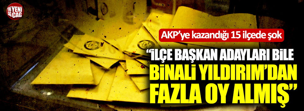 AKP'ye kazandığı 15 ilçede şok! İlçe başkan adayları bile Yıldırım'dan fazla oy almış!