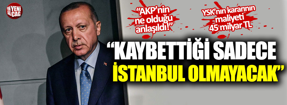 Muratoğlu: "Kaybettiği sadece İstanbul olmayacak"
