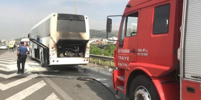 Ankara'da yolcu otobüsünde yangın