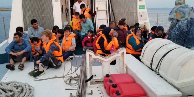 Ayvalık'ta 46 kaçak göçmen yakalandı