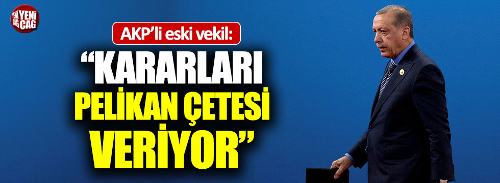 AKP'li eski vekil: Kararları pelikan çetesi veriyor