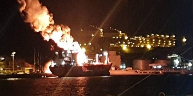 İzmir'de LPG gemisinde patlama