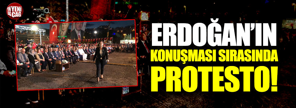 Erdoğan'ın konuşması sırasında protesto