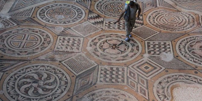 Dev mozaiğin yer aldığı müzede sona yaklaşıldı