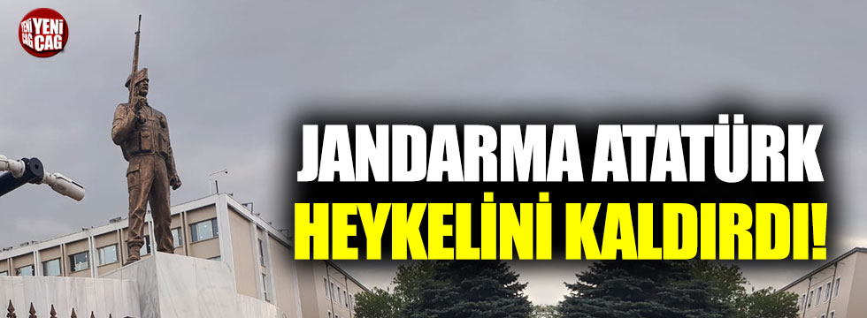 Jandarma Atatürk heykelini kaldırdı!