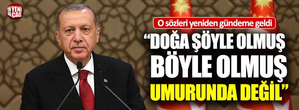 Erdoğan'ın doğa ile ilgili sözleri yeniden gündemde