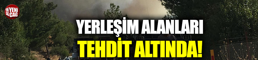 İzmir’deki orman yangını yerleşim alanlarını tehdit ediyor!